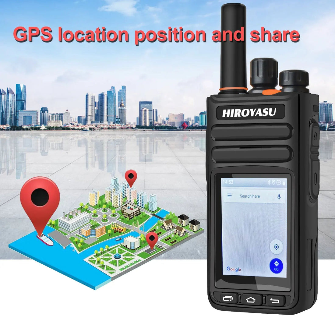 Hi-B8 4G Poc Walkie Talkie - Android 9.0 Touchscreen Radio with WiFi GPS and FM