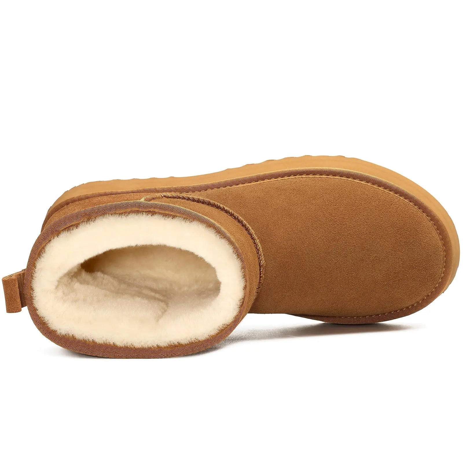 Women's Winter Mini Boots - Fur Lined Suede Non-Slip Ankle Snow