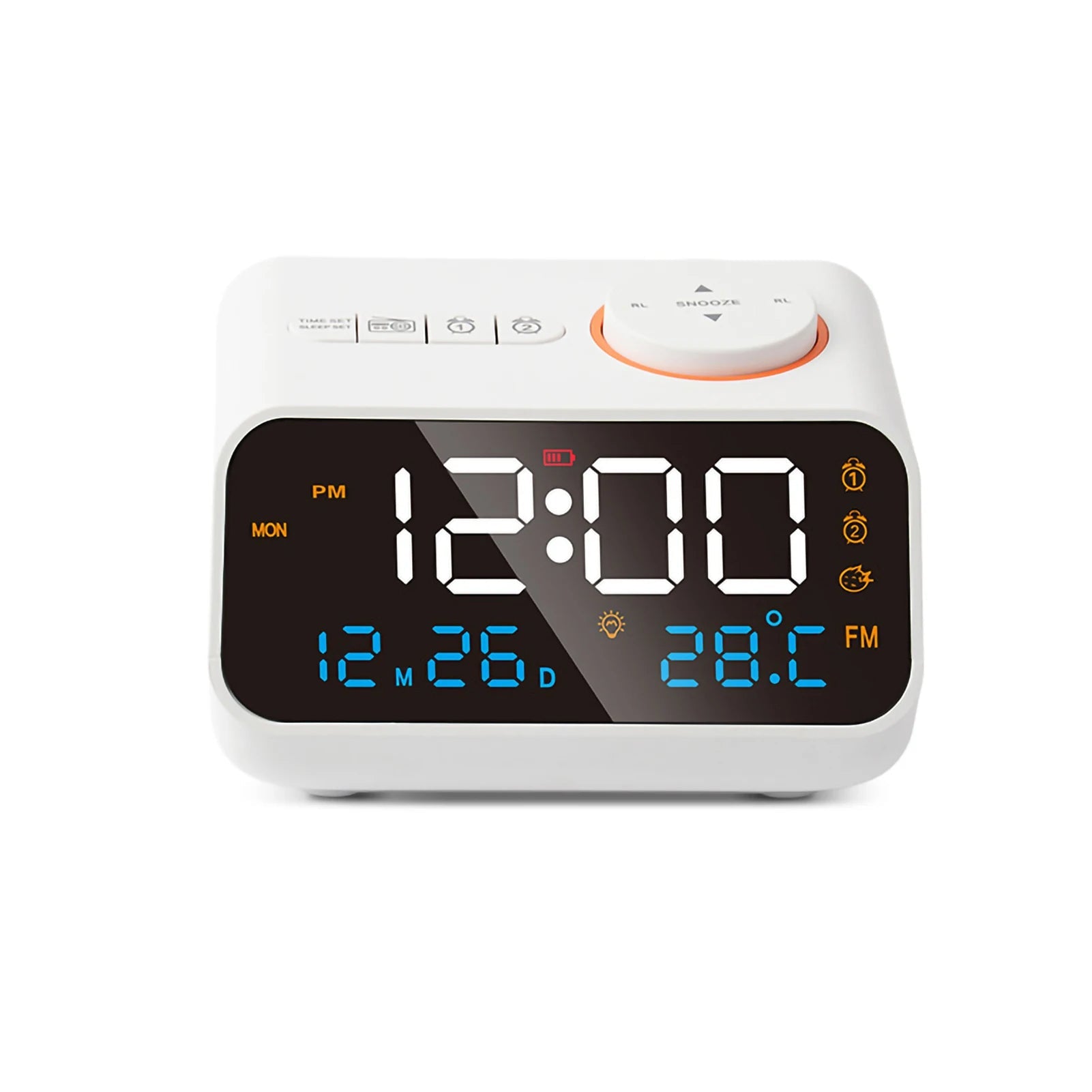 Modern LED FM Alarm Clock - Digital Bedside with Calendar Display