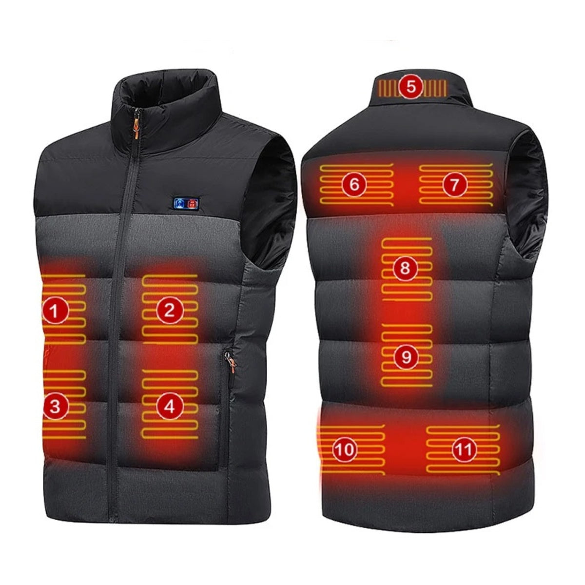Smart Heated Vest - 11-Zone Electric Winter Sleeveless Jacket