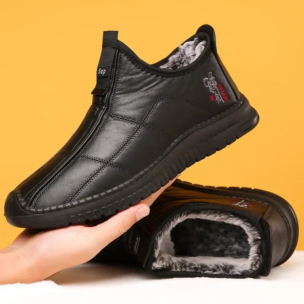 Men's Winter Work Boots - Warm Waterproof Non-Slip Platform