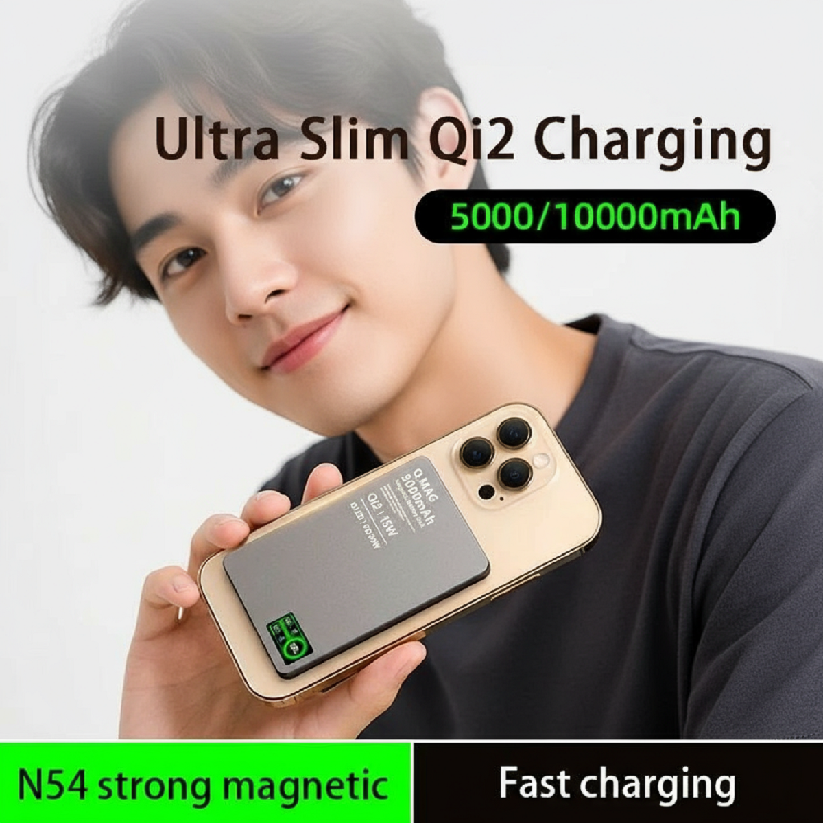 3-In-1 Magnetic Power Bank - 15W Wireless Charger with LCD for iPhone Watch and Airpods