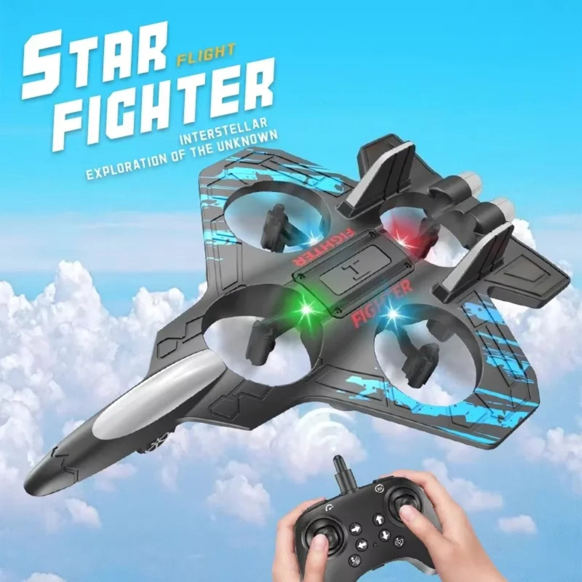 2.4G RC Foam Glider Aircraft - Remote Control Stunt Plane with LED Lights