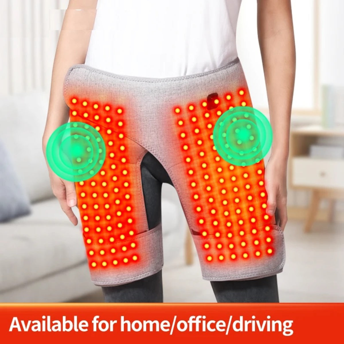 Red Light Hip Heating Pad - Electric Vibration Massager for Sciatica Relief