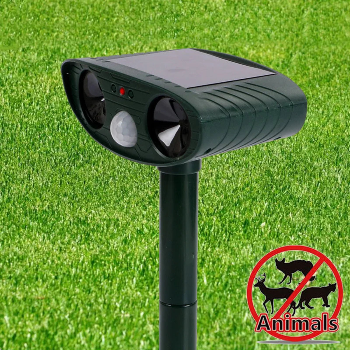 Solar Ultrasonic Animal Repellent - Waterproof Garden Deterrent for Cats & Dogs