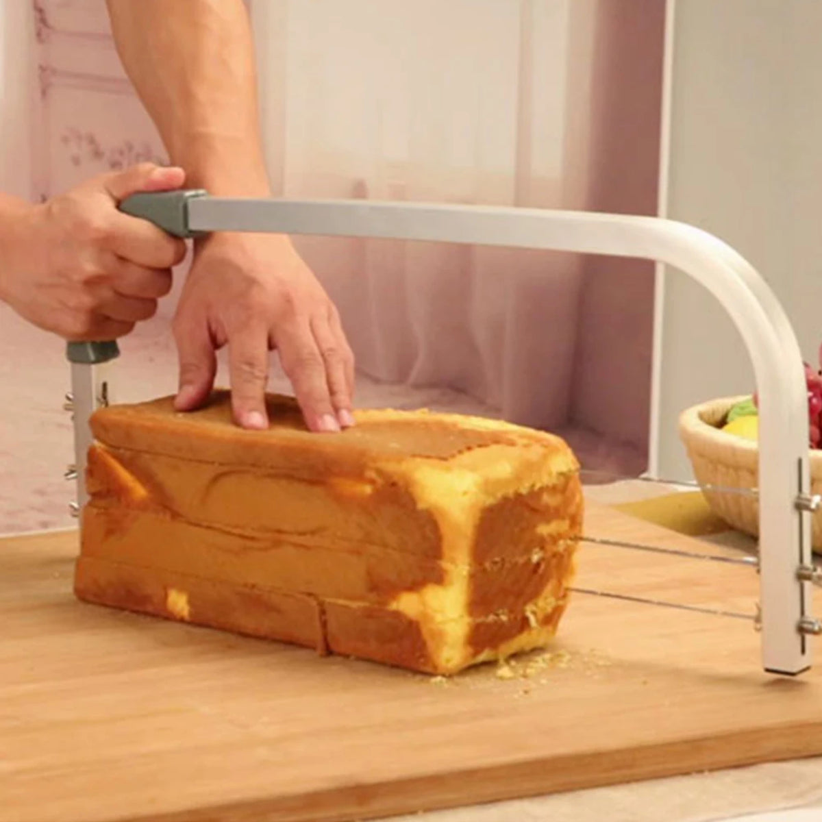 Adjustable Cake Leveler - Stainless Steel Slicer with 3 Blades