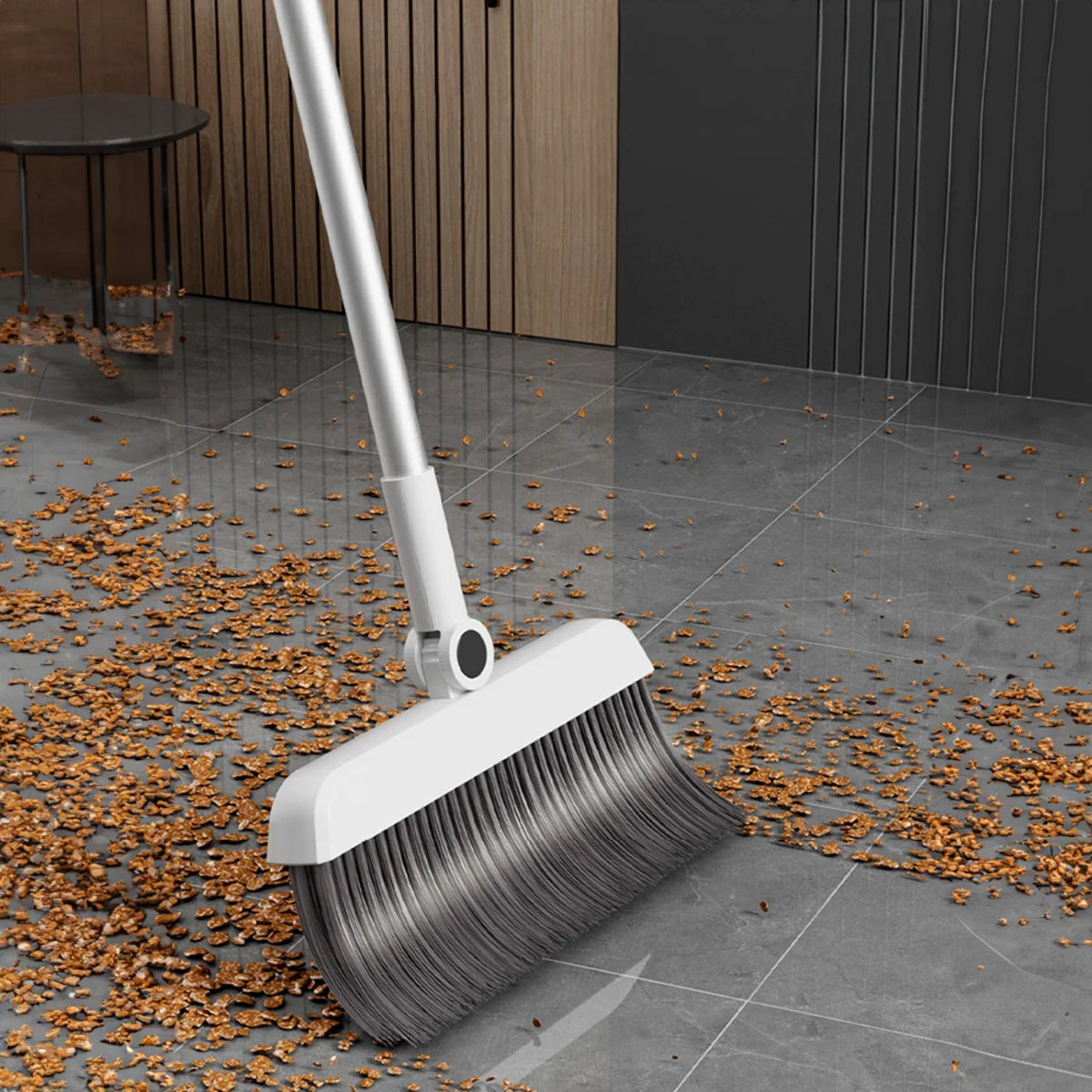 3-In-1 Broom Dustpan Set - Heavy-Duty Floor Cleaning with Hair Catcher