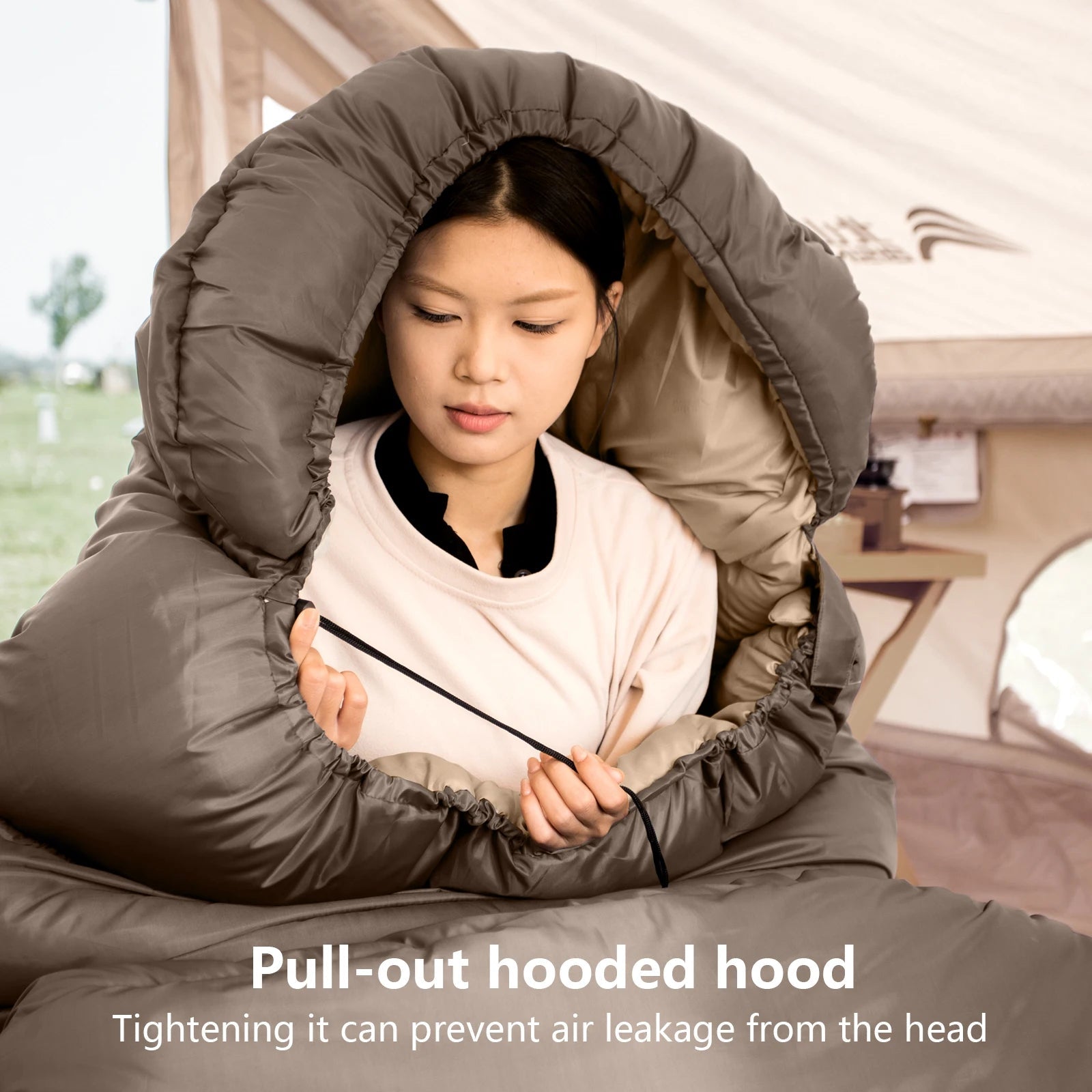 XL Winter Camping Sleeping Bag - Lightweight Long Adult Hiking and Fishing Bag