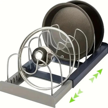 Stainless Steel Kitchen Rack - Cabinet Organizer for Pots and Lids