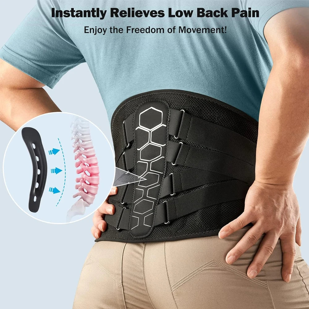 Lower Back Brace - Lightweight Lumbar Support 3D Belt for Posture Correction
