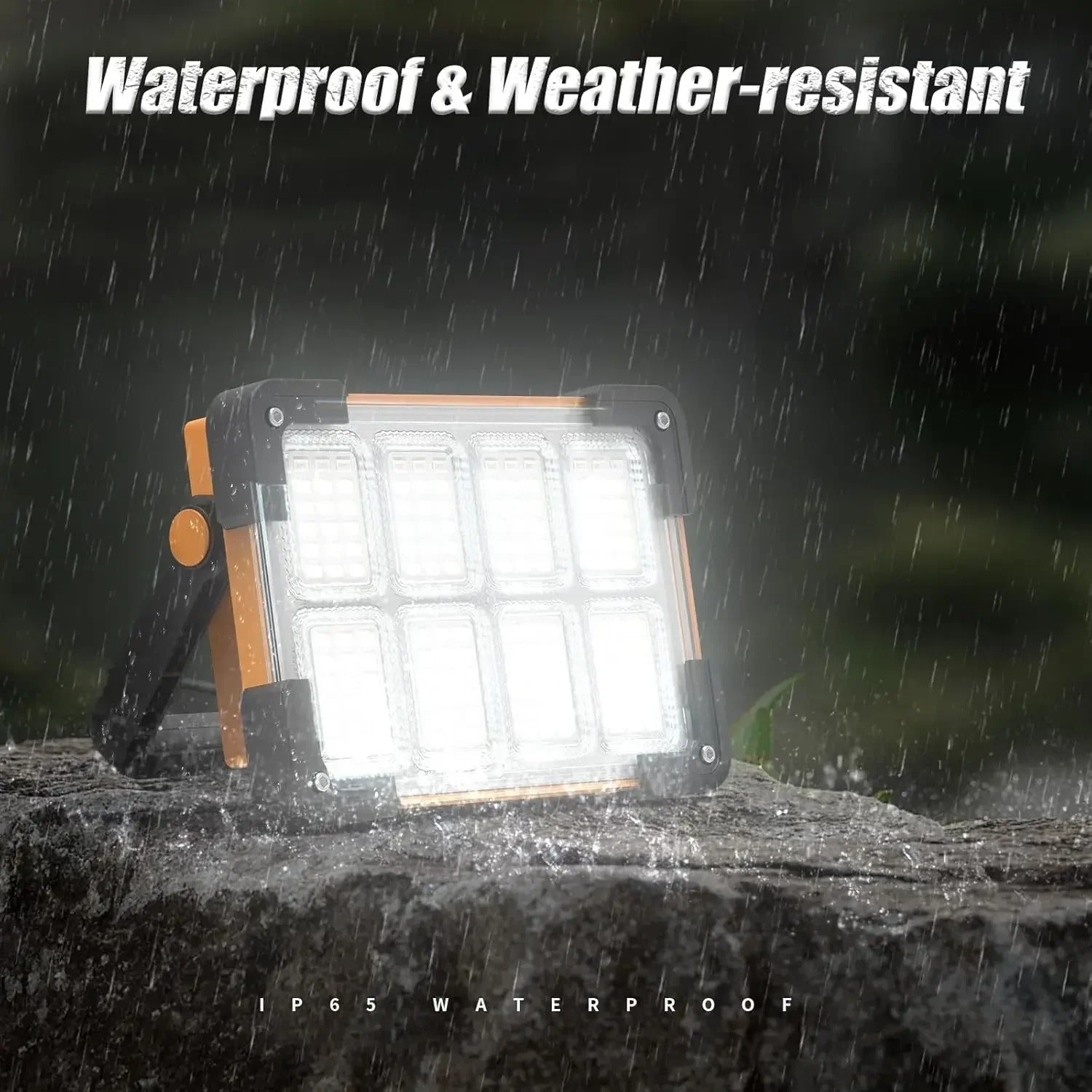 Solar Flood Light - Rechargeable Outdoor LED Spotlight for Construction and Yard