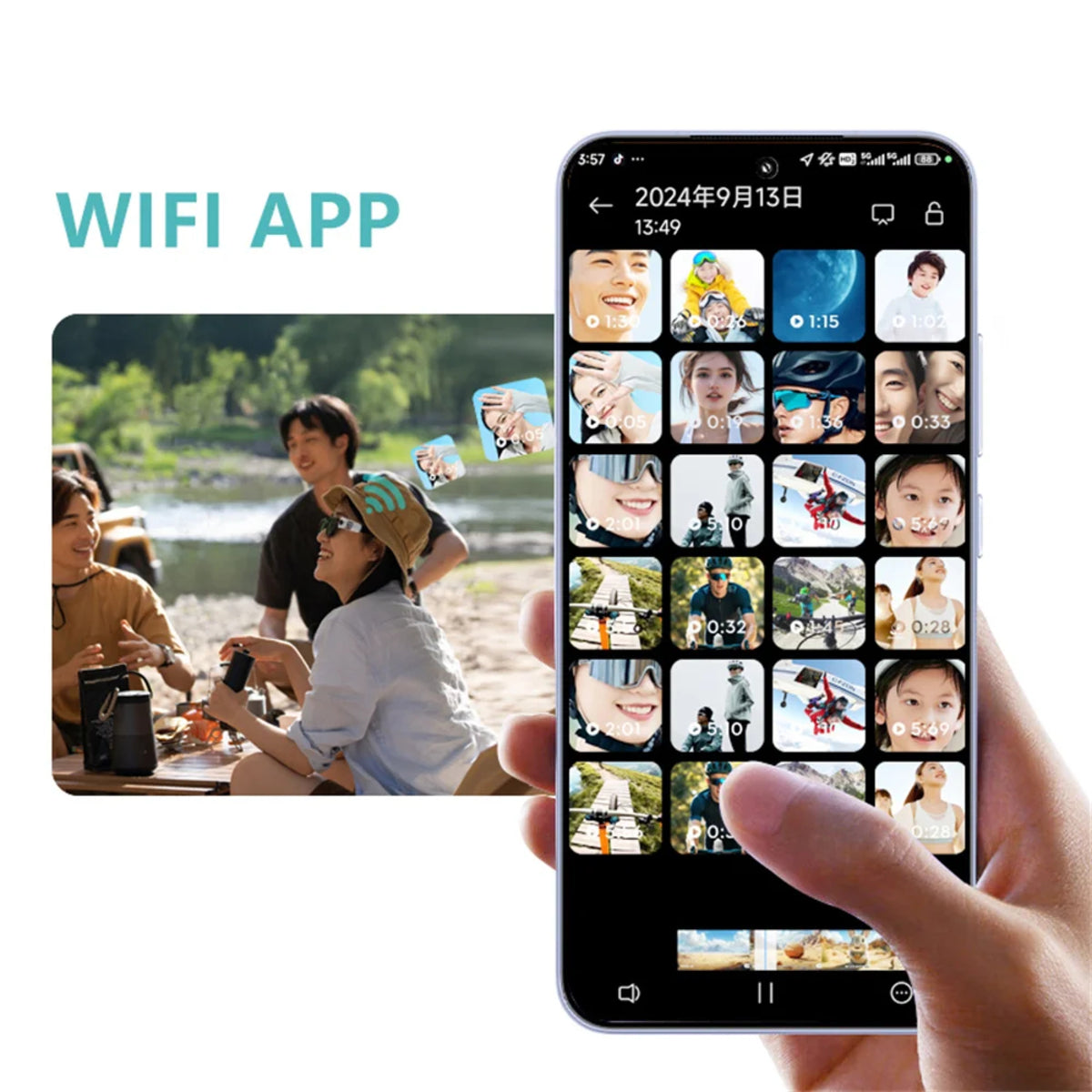 Camera Glasses - HD WiFi Eyewear with Video and Audio Recording
