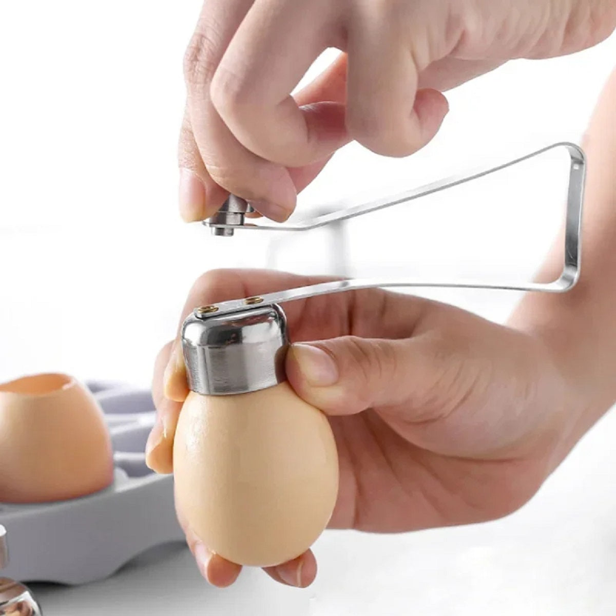 Stainless Steel Eggshell Cutter - Double-Head Egg Topper Tool