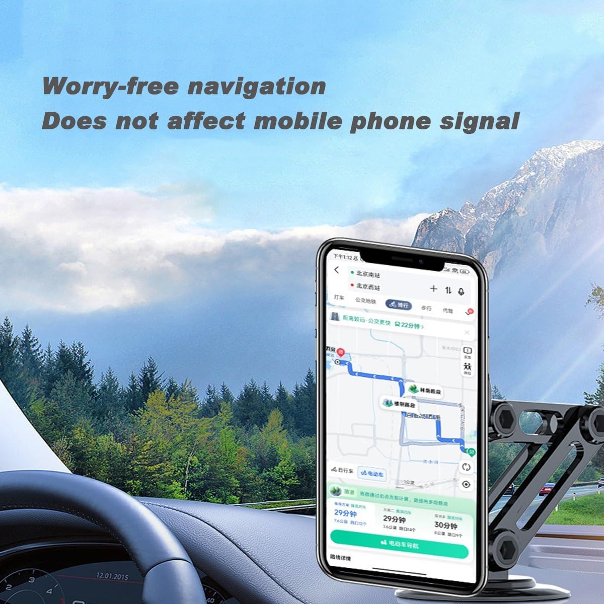 720° Magnetic Car Phone Holder - Metal Air-Vent Mount and Foldable Stand
