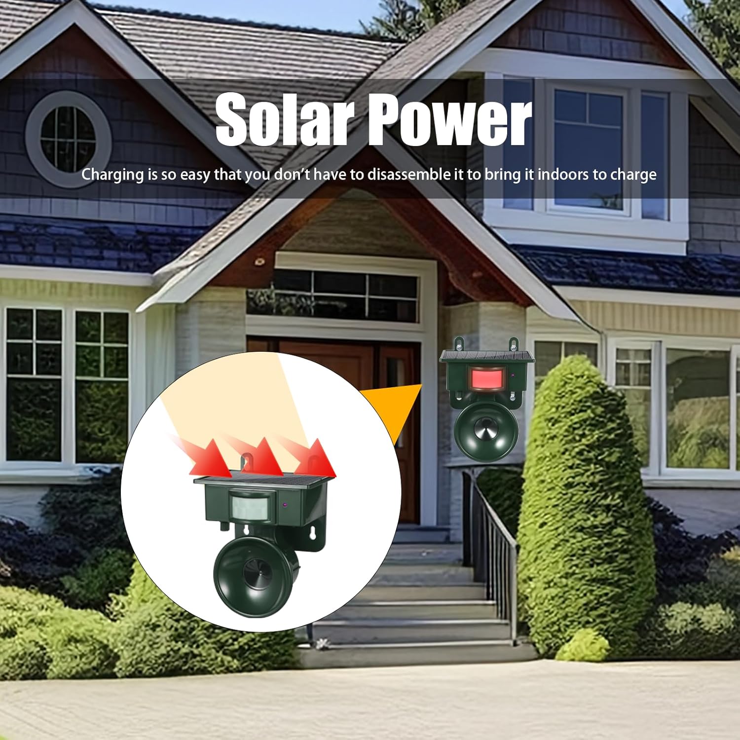 Solar Ultrasonic Animal Repellent - Motion-Activated Outdoor Pest Deterrent