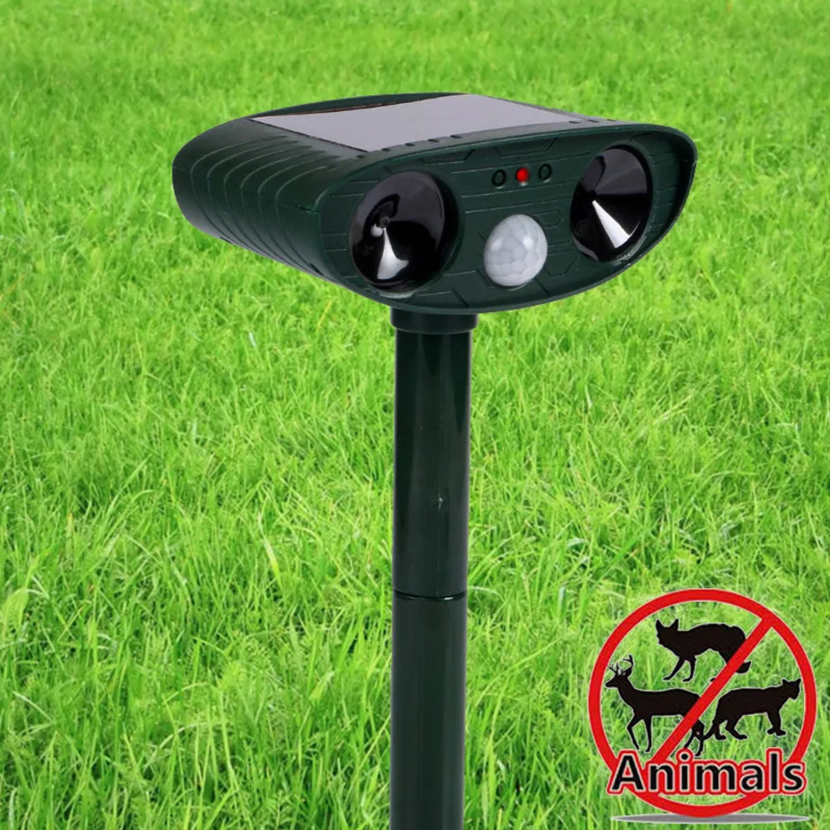 Solar Ultrasonic Animal Repellent - Waterproof Garden Deterrent for Cats & Dogs