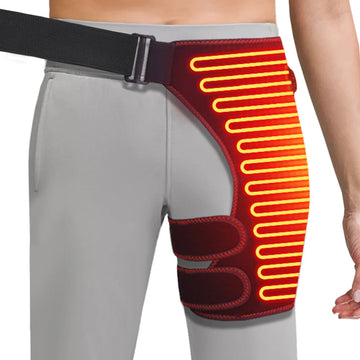 Heated Hip Support Brace - Cordless Massager for Sciatica and Back Pain
