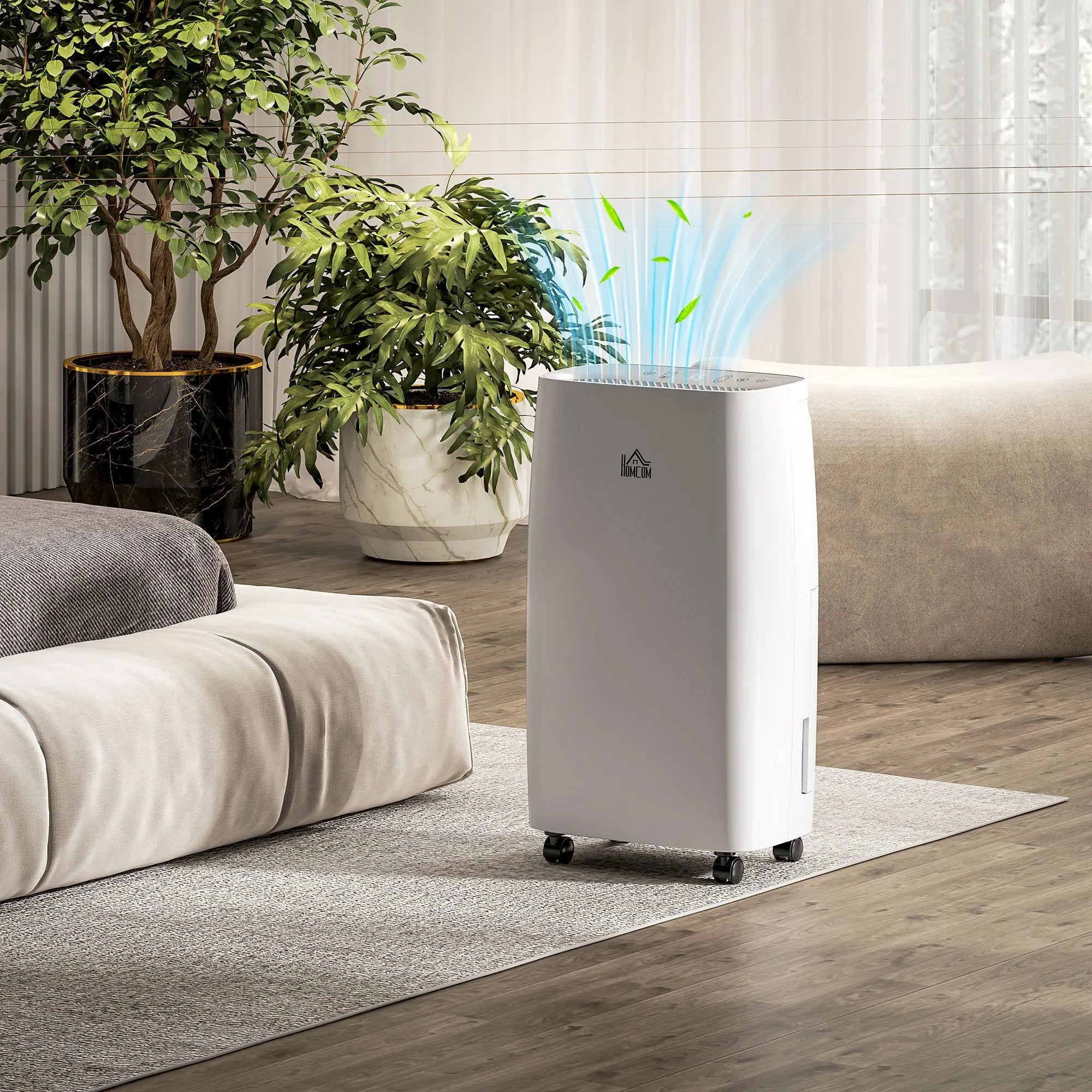 12l/day Dehumidifier - 2.6 qt Tank with 24H Timer & 2 Speed Modes