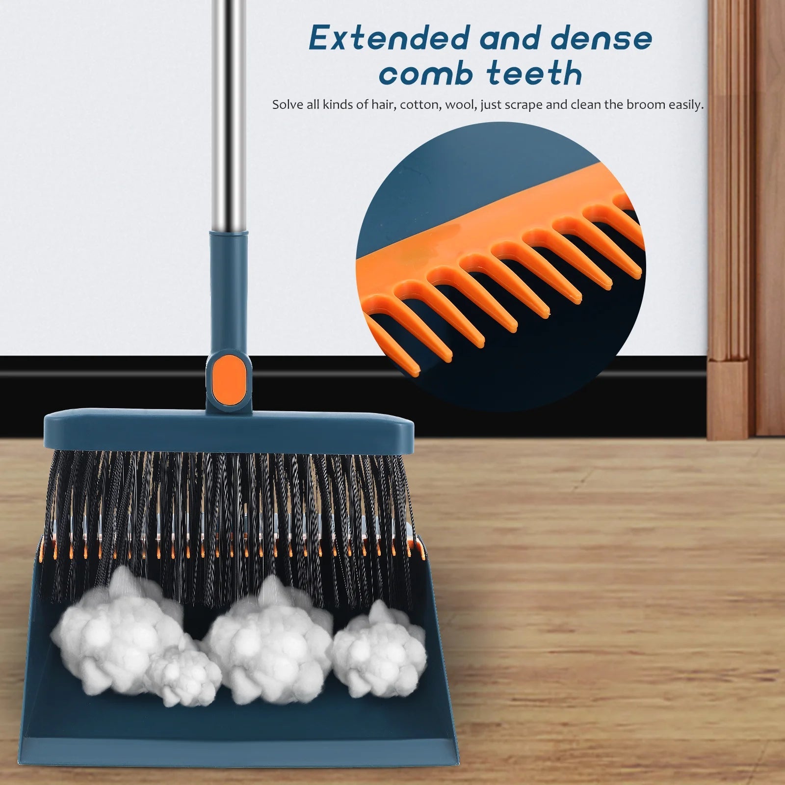 Folding Broom Dustpan Set - Handheld Sweeping for Indoor Cleaning