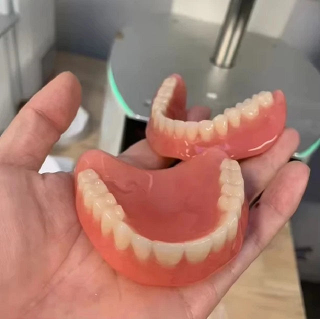 Full Mouth Silicone Dentures Natural-Looking Upper & Lower Replacement Teeth