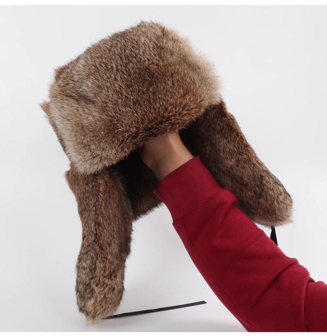 Men's Fur Bomber Hat - Winter Earflap Cap