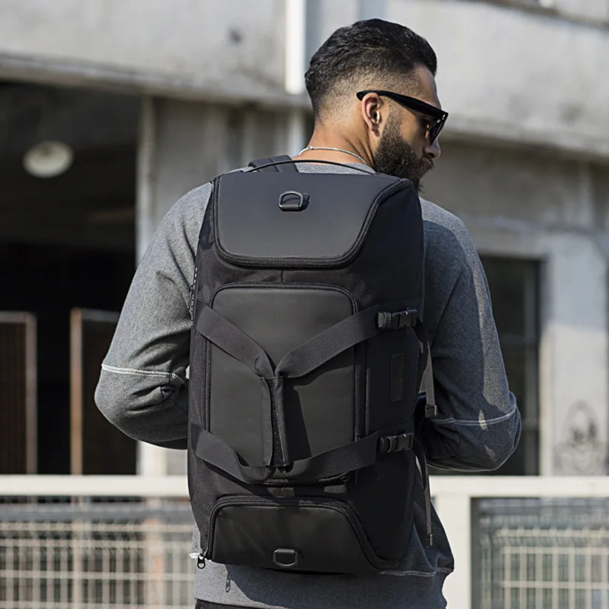 Men's Gym Bag - Waterproof Multifunction Duffle Backpack for Travel
