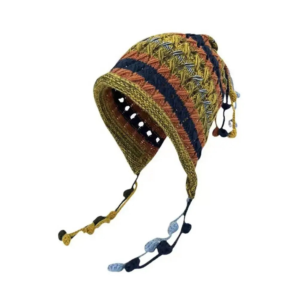 Women's Colorful Knit Beanie - Winter Warm Wool Hat with Ear Protection
