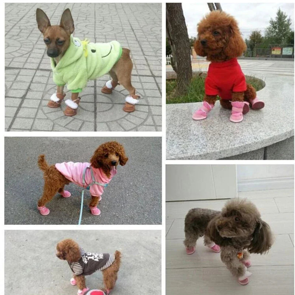 Dog Winter Shoes - Warm Anti-Slip Snow Boots for Small and Medium Pets