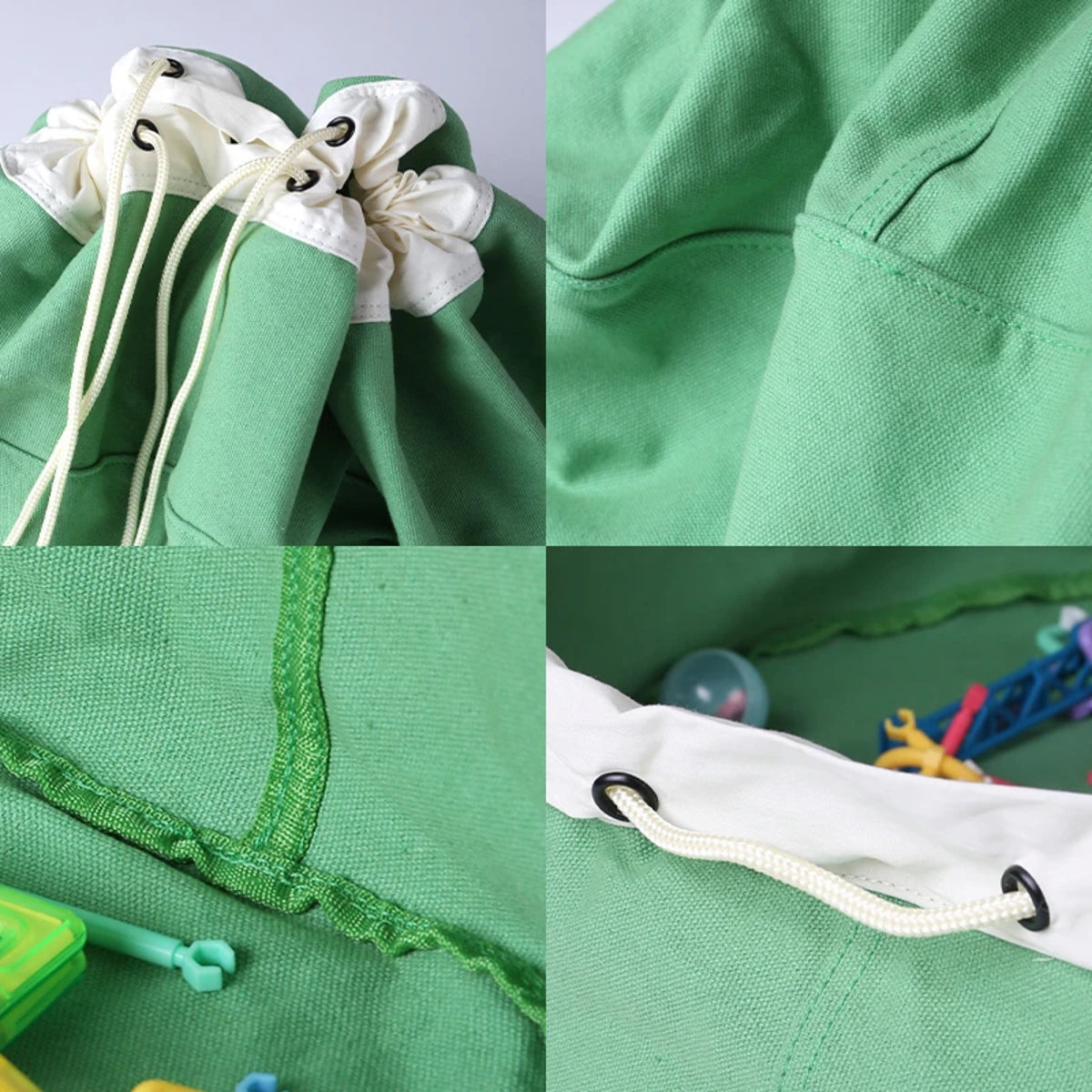 Toy Storage Bag and Play Mat - Portable Drawstring Organizer for Kids' Toys