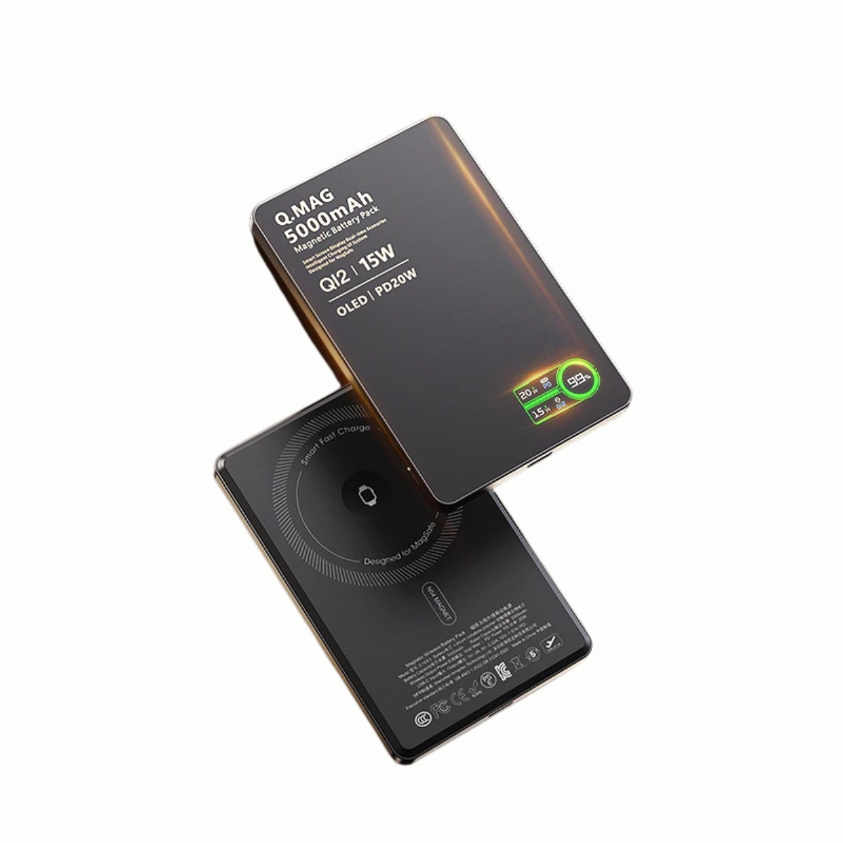 3-In-1 Magnetic Power Bank - 15W Wireless Charger with LCD for iPhone Watch and Airpods