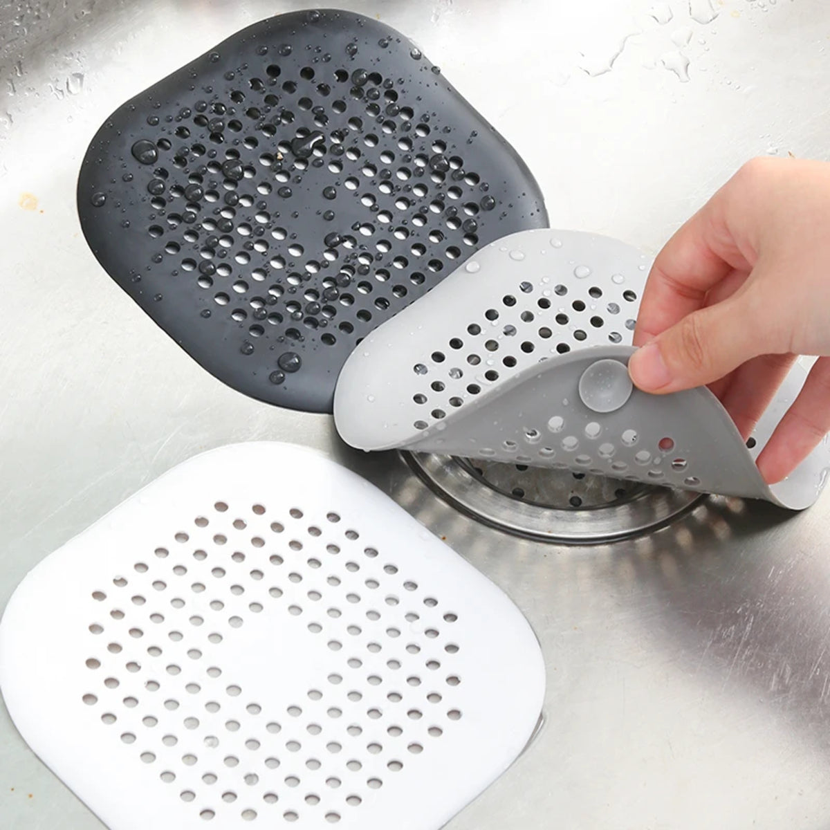 Premium Silicone Drain Strainer - Keeps Floors Dry and Traps Unwanted Debris