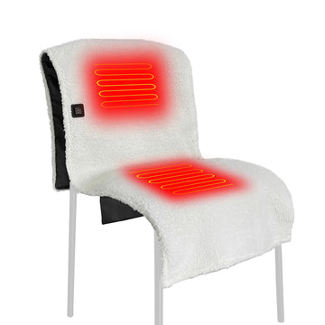 Electric Heated Sherpa Seat Pad - Adjustable Temperature Chair & Sofa Mat