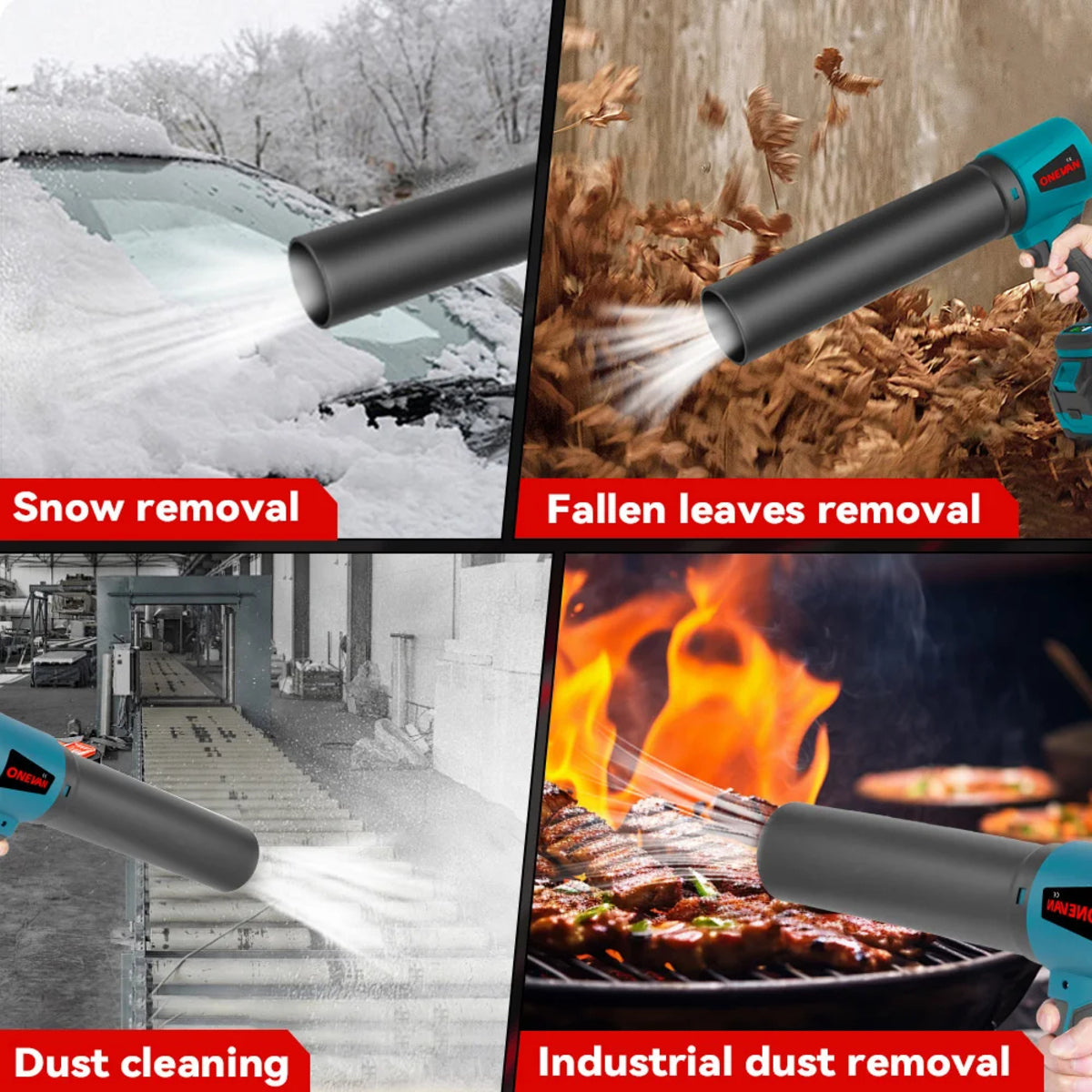 Brushless Turbo Blower - High-Power Electric Air for Leaves & Dust