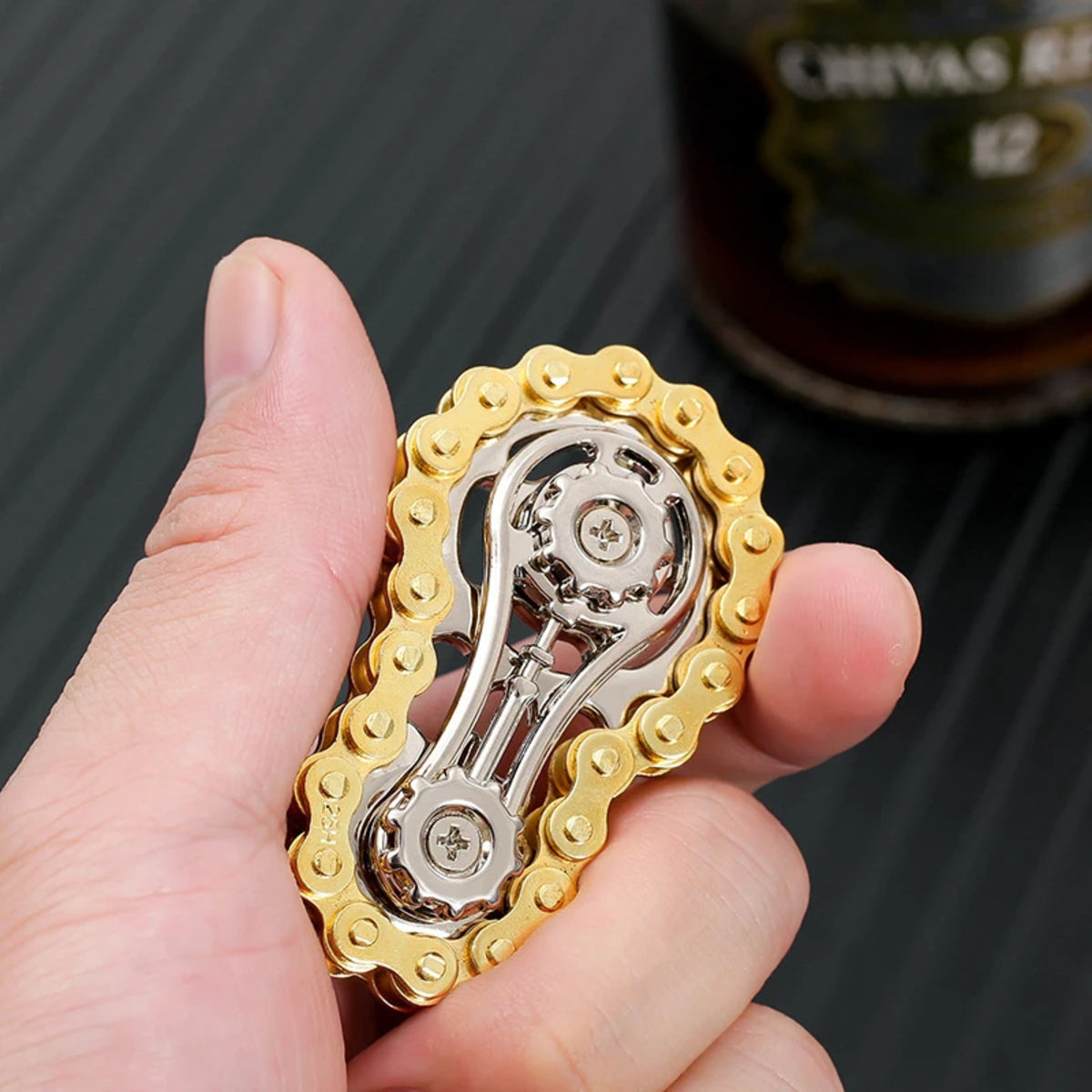 Metal Sprocket Flywheel Fidget Spinner - Anxiety Relief for Adults and Kids