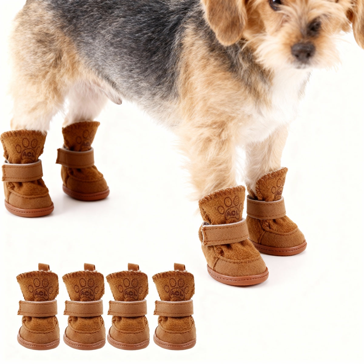Dog Winter Shoes - Warm Anti-Slip Snow Boots for Small and Medium Pets