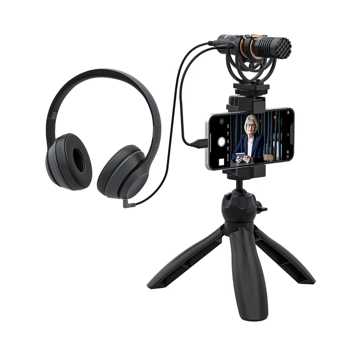 Pro Shotgun Microphone - On-Camera Cardioid Mic with Shock Mount
