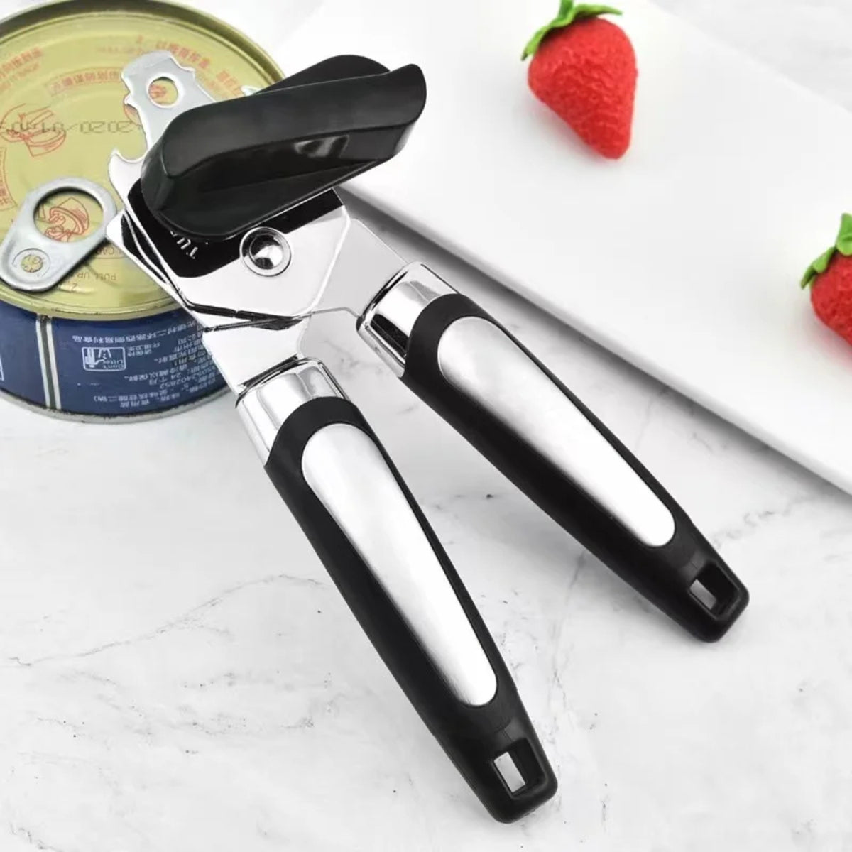 Stainless Steel Can Opener - Ergonomic Manual Side-Cut