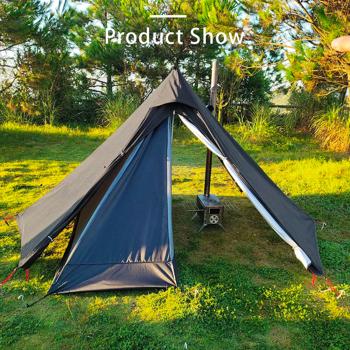 Ultralight Hot Tent with Chimney Window - 1-Person Tipi Bushcraft Shelter