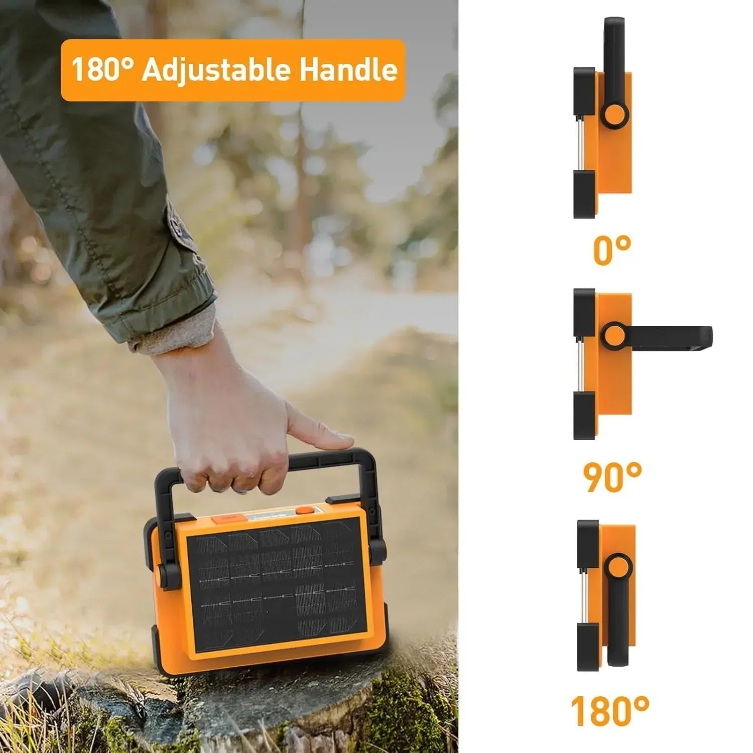 Solar Flood Light - Rechargeable Outdoor LED Spotlight for Construction and Yard