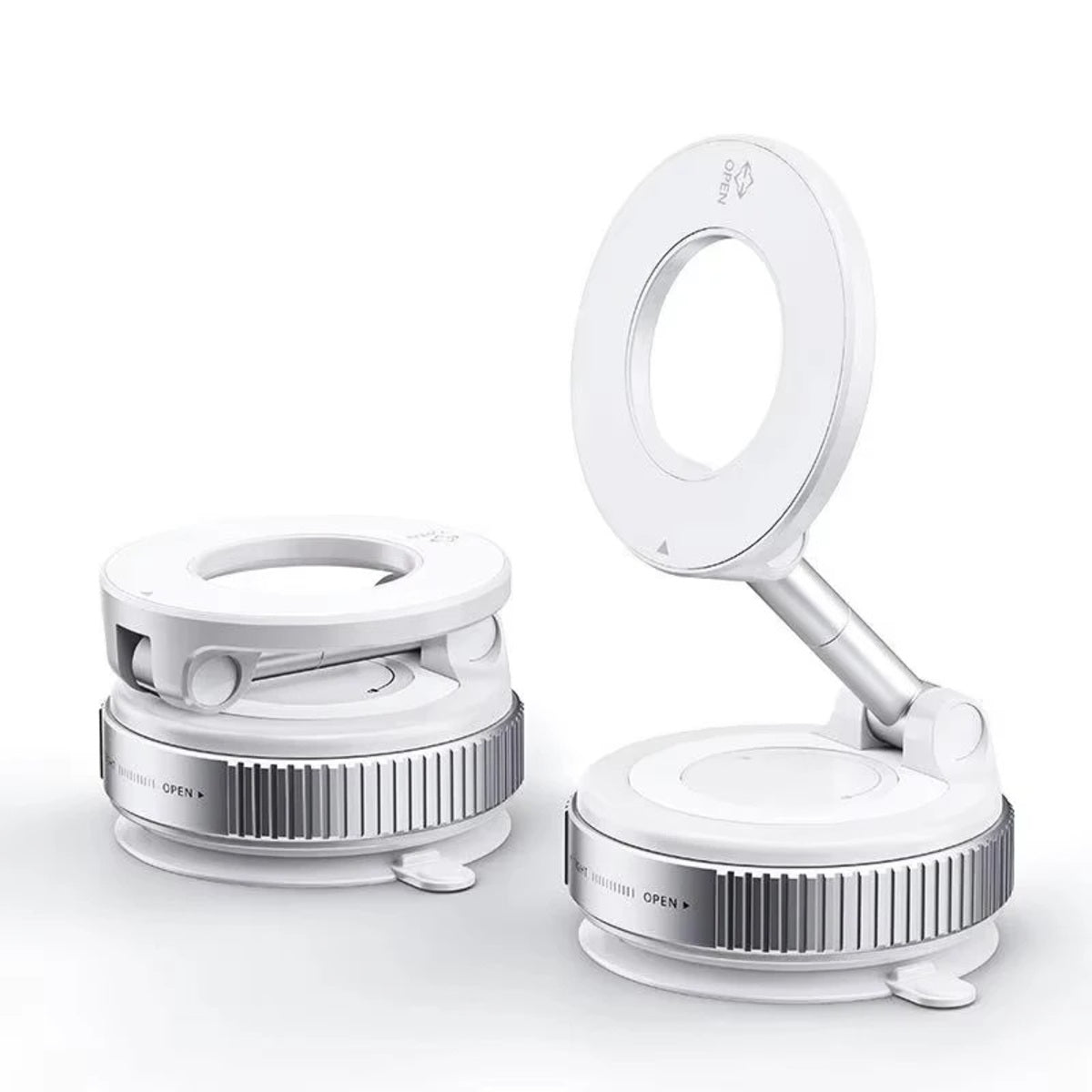 Magnetic Car Phone Holder - Foldable Vacuum Mount, Multi-Angle Adjustment