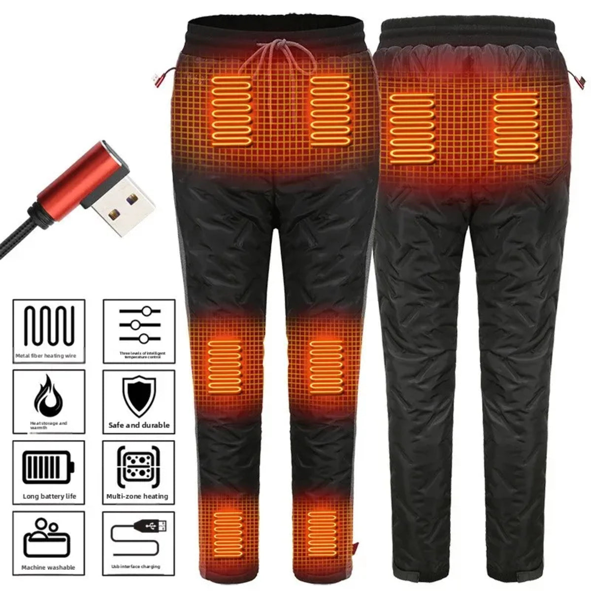 Heated Fleece Pants - USB Thermal Winter Trousers