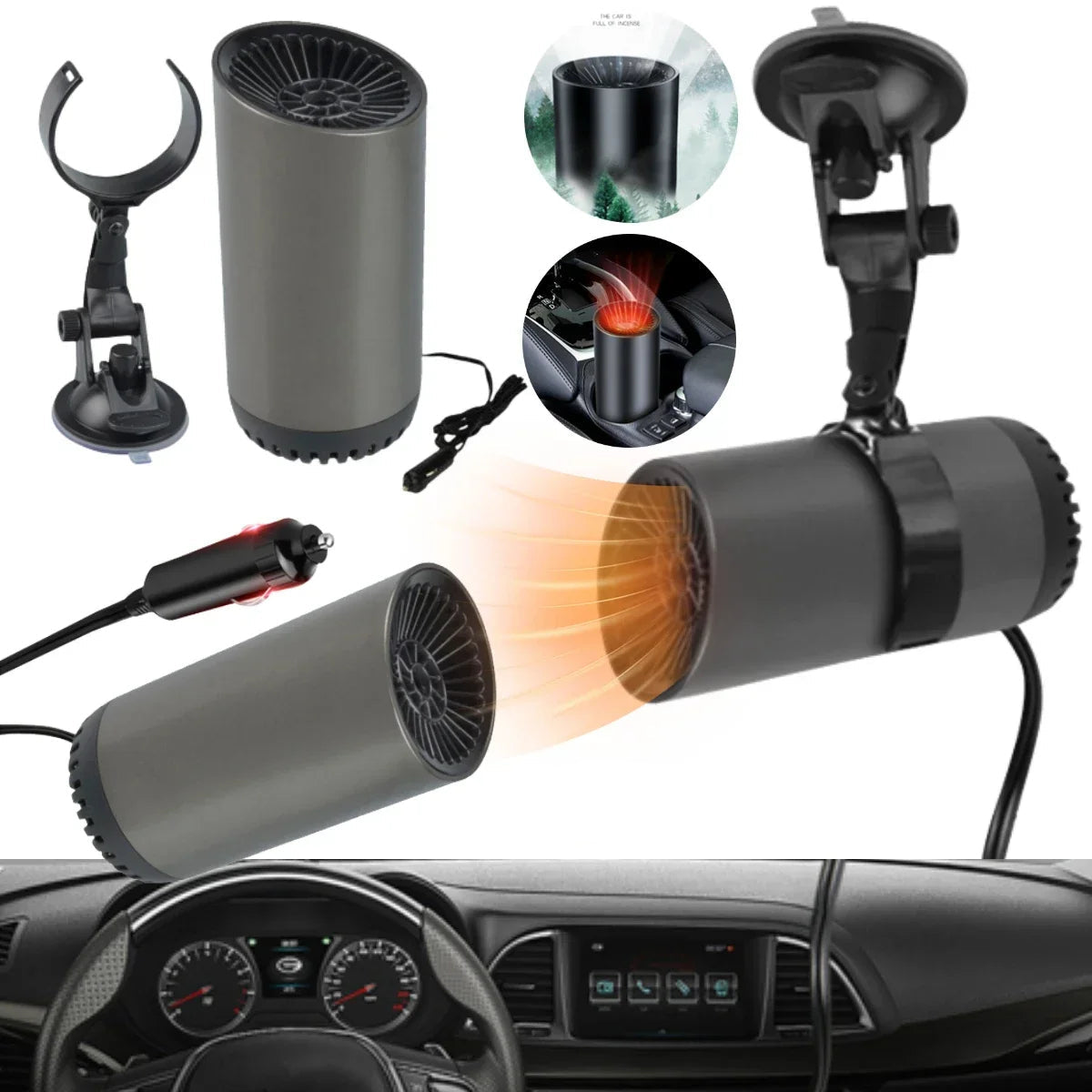 12V Portable Car Heater - Windshield Defroster and Defogger for Winter