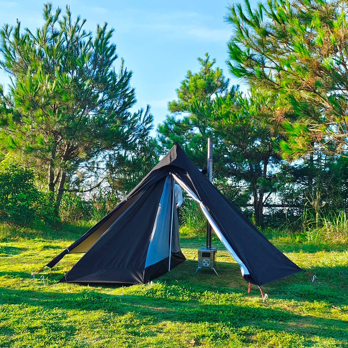 Ultralight Hot Tent with Chimney Window - 1-Person Tipi Bushcraft Shelter