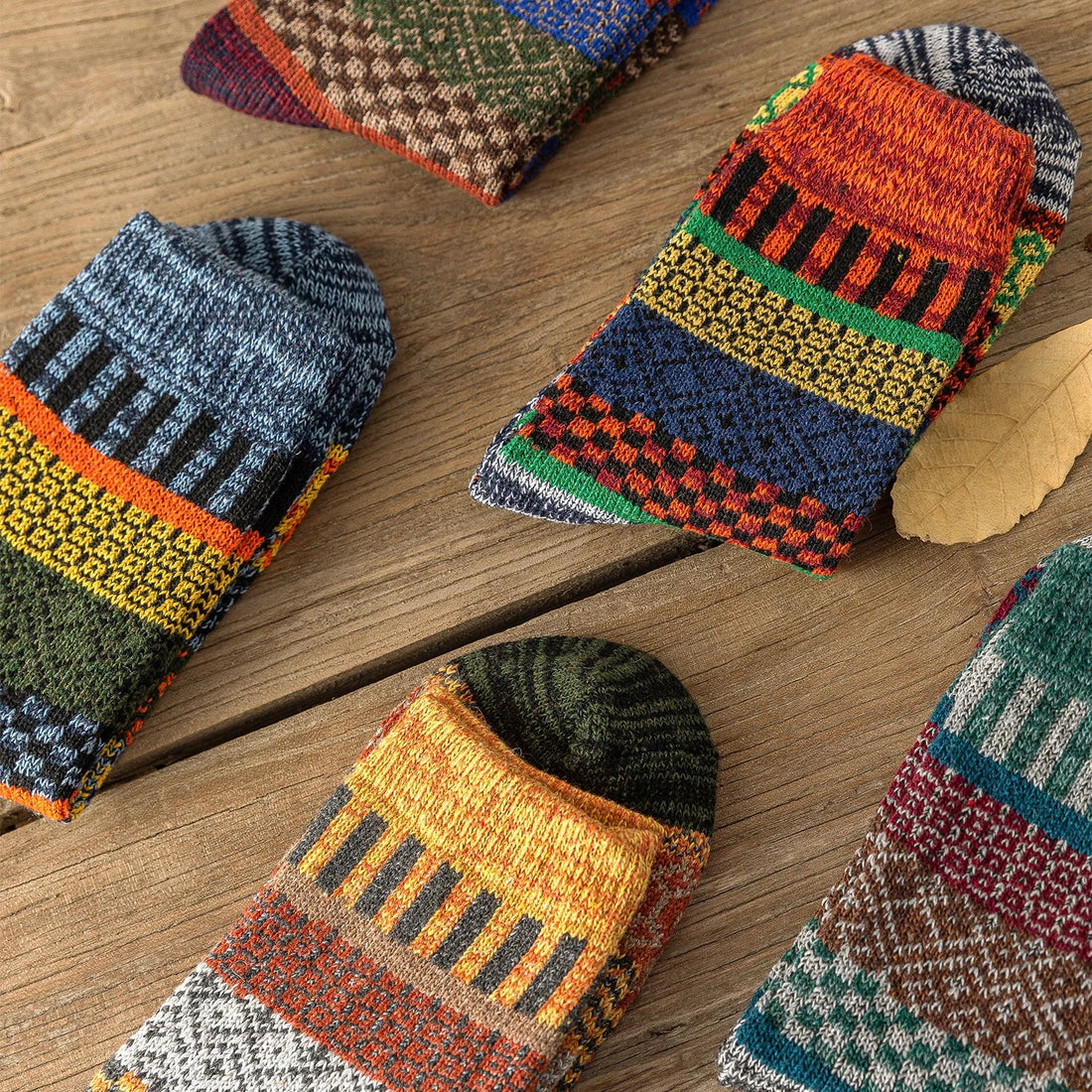5 Pairs Warm Winter Socks - Thick Vintage
