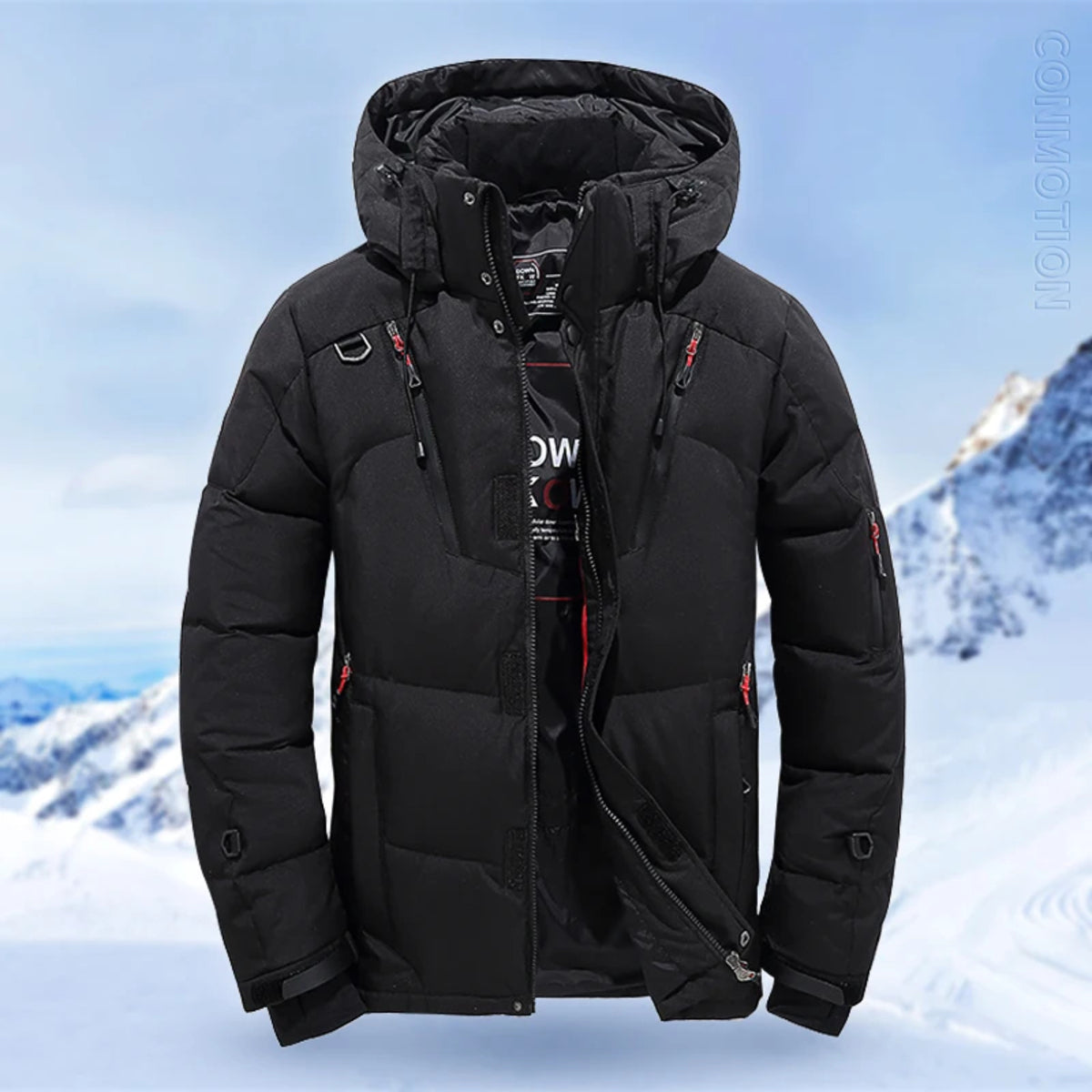 Men's Down Jacket - Hooded White Duck Warm Winter Coat