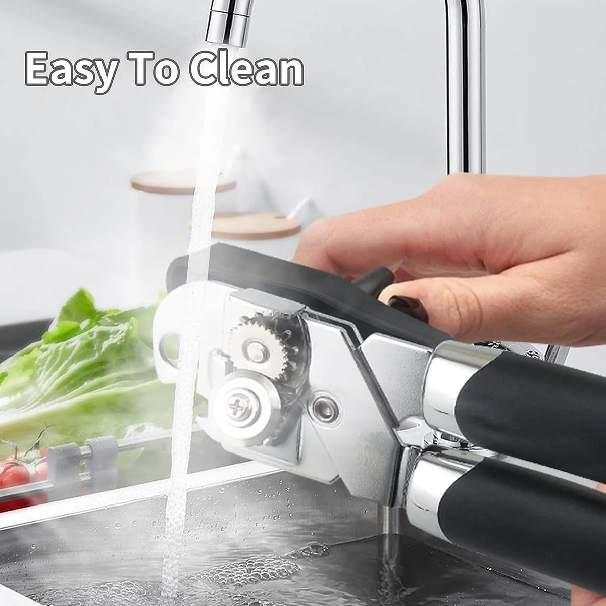 Stainless Steel Can Opener - Ergonomic Manual Side-Cut