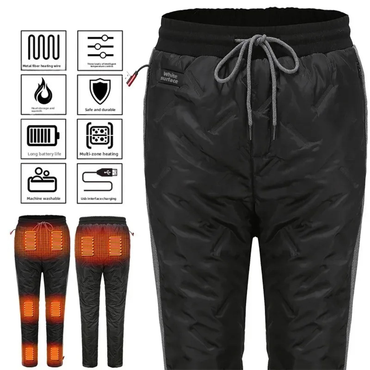 Heated Fleece Pants - USB Thermal Winter Trousers