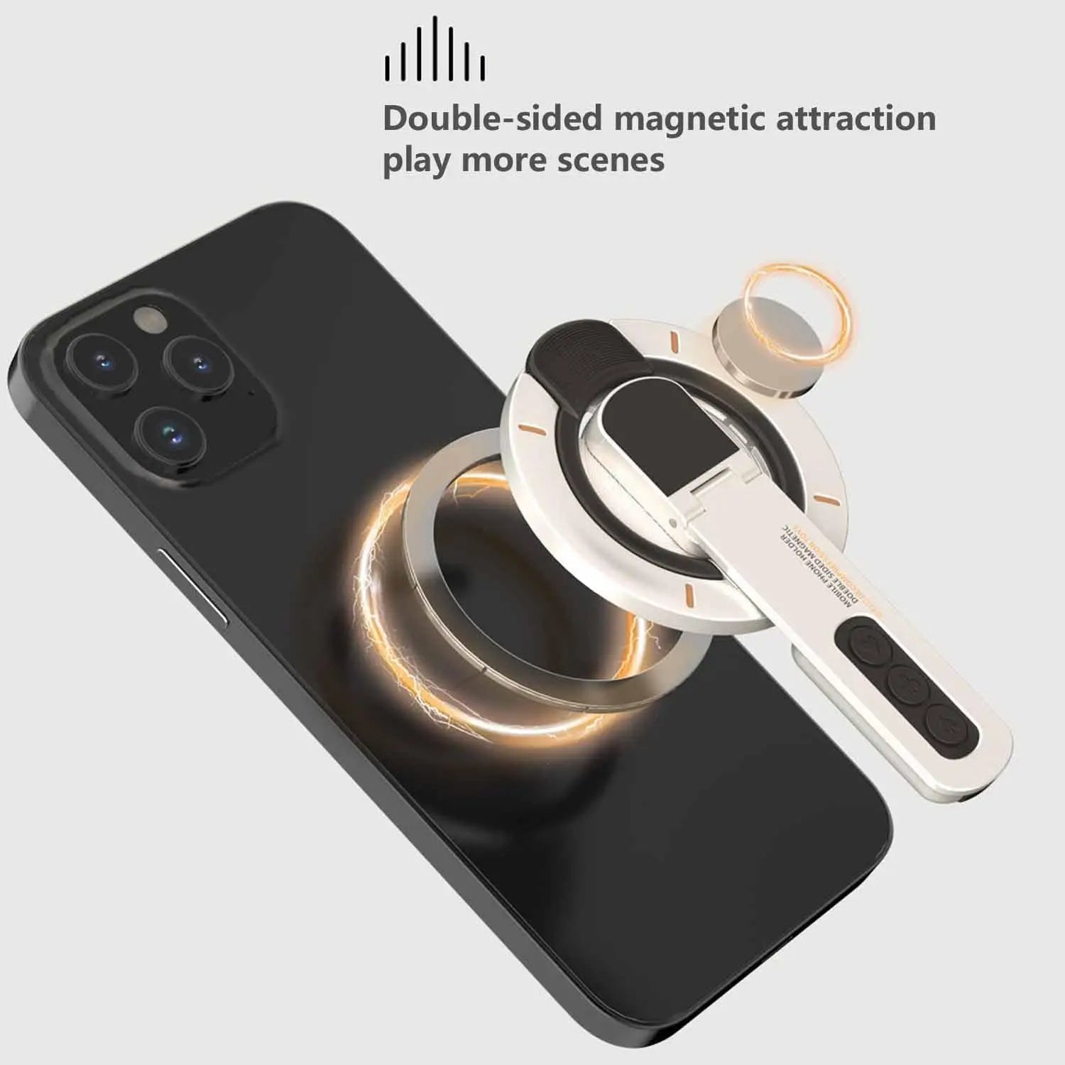 3-In-1 Magnetic Phone Grip Stand - Double-Sided Ring Holder for iPhone