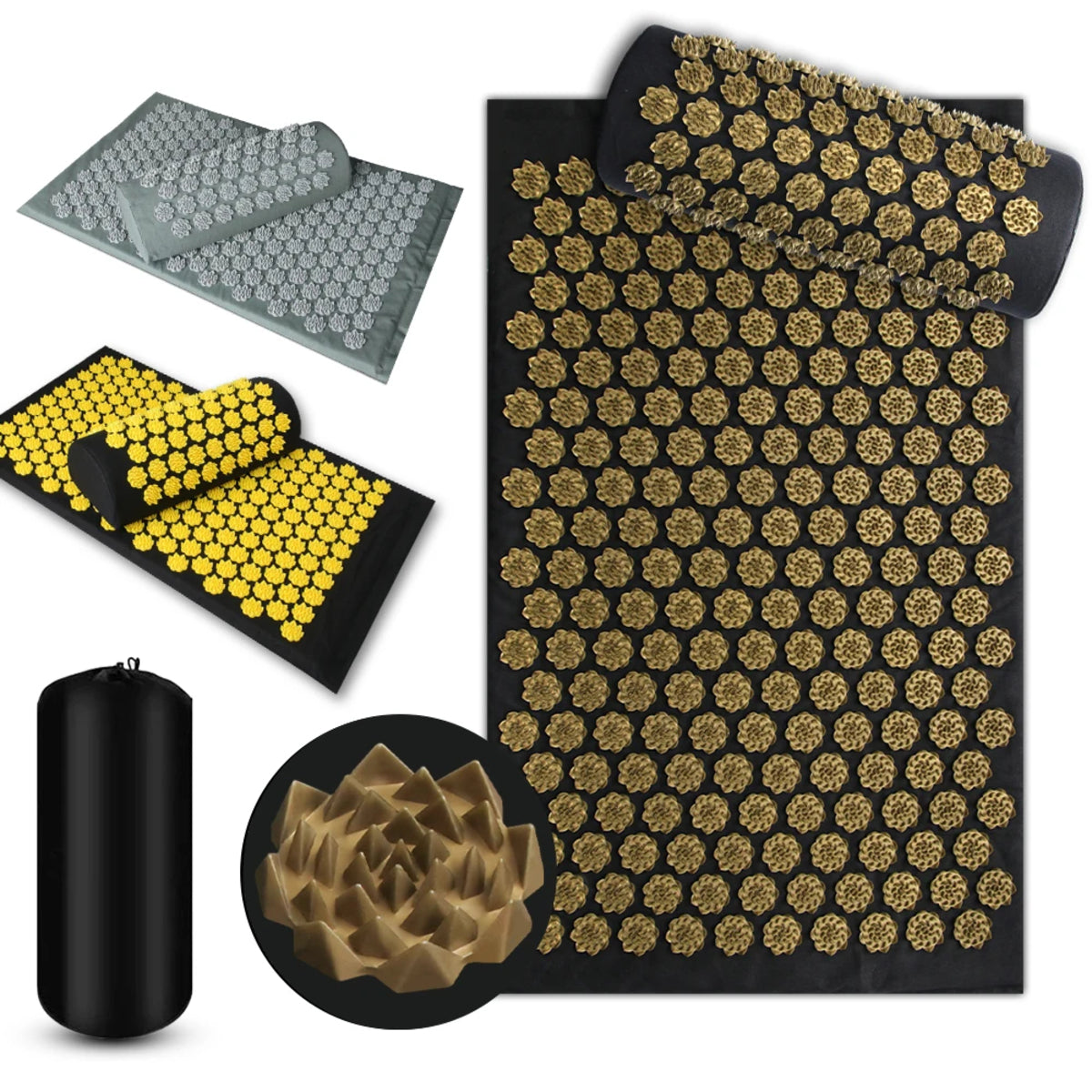 Shiatsu Acupressure Mat - Spike Massage Pad Pillow for Yoga and Fitness