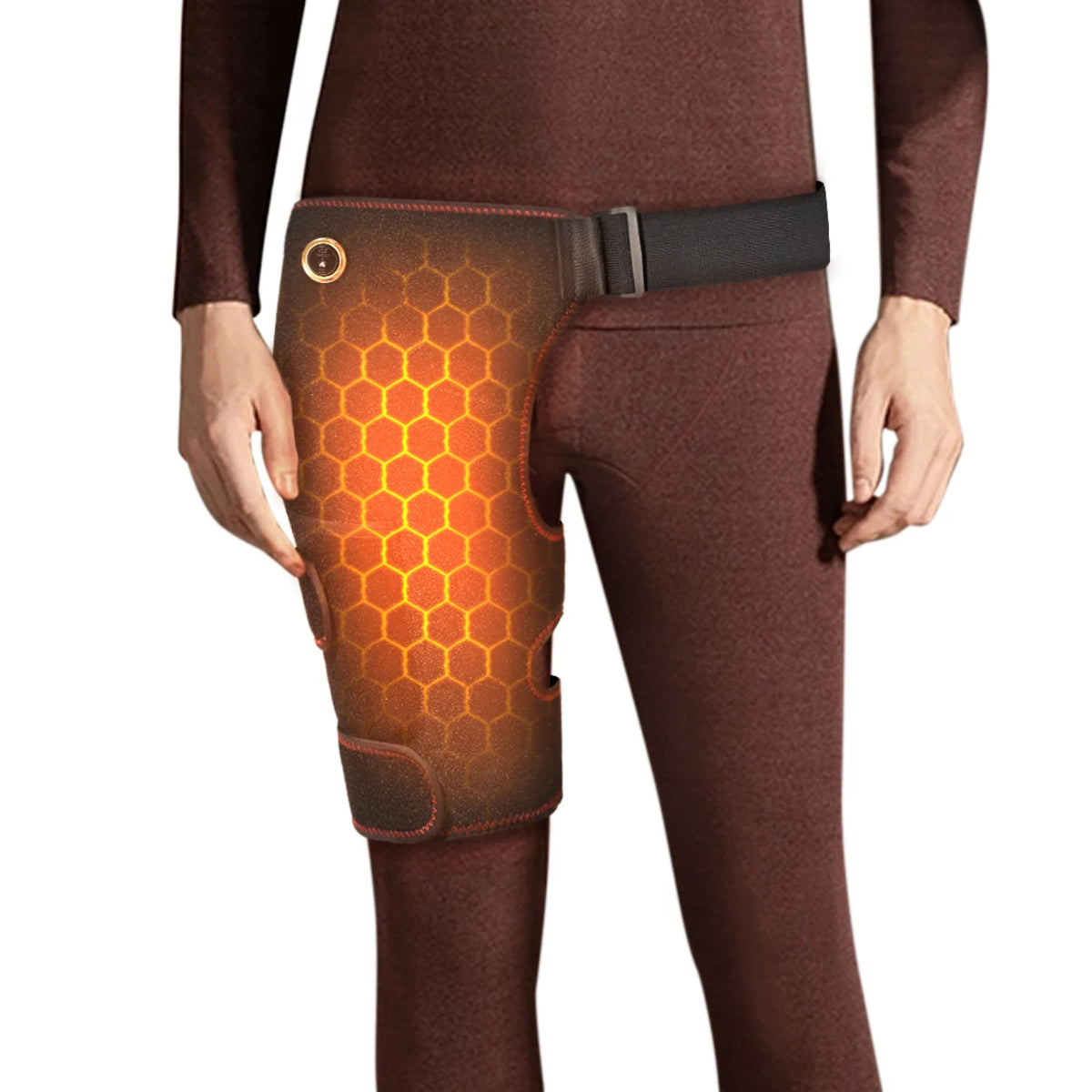 Heated Hip Support Brace - Cordless Massager for Sciatica and Back Pain